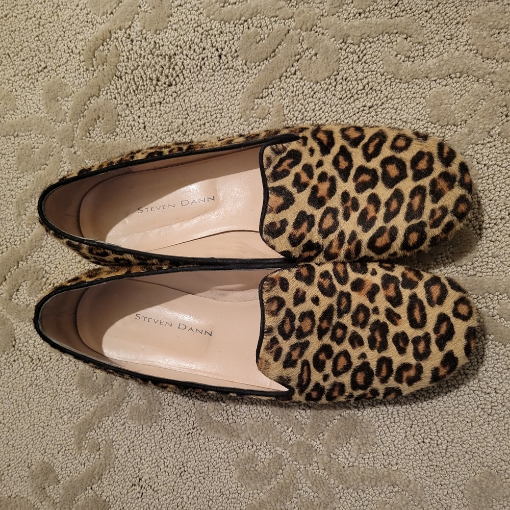 STEVEN DANN Flats Loafers Leopard Shoes 40.5
